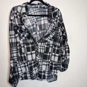 Black and White Plaid Button Down